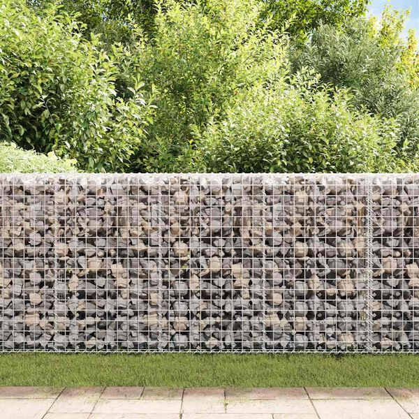 vidaXL Schanskorfmuur met deksels 200x20x85 cm gegalvaniseerd staal