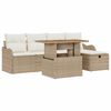 vidaXL Tuin Sofa Set 6 st Beige poly rattan