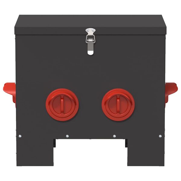 vidaXL Kip voerbak Zwart 40,5 x 25 x 38 cm Koudgewalst Staal