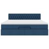 vidaXL Ottoman bed met matras 160x200cm stof blauw