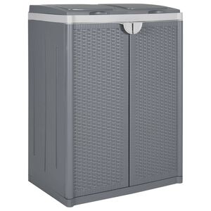 vidaXL Vuilnisbak met 2 deuren 65x45x88 cm PP grijs