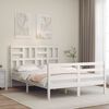 vidaXL Bedframe met hoofdbord massief hout wit 140x200 cm