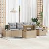 vidaXL Tuin Sofa Set 6 pcs Beige Poly riet