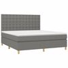 vidaXL Boxspring met matras stof donkergrijs 160x200 cm