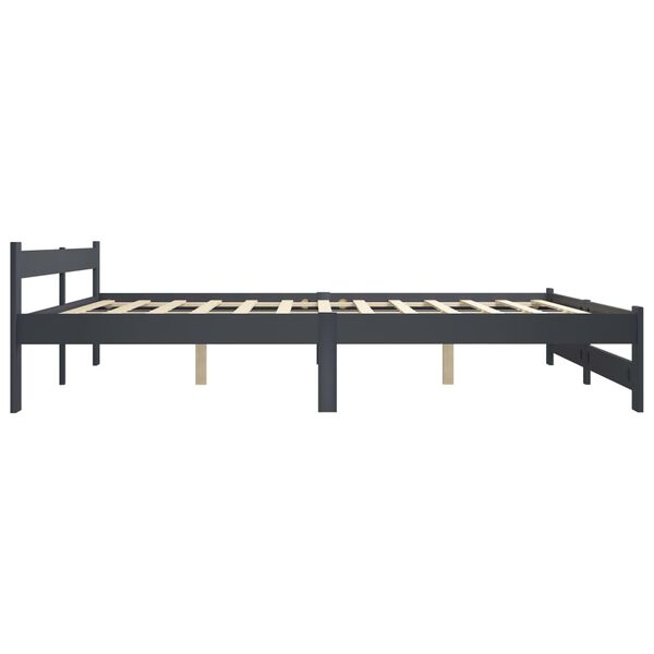 vidaXL Bedframe met 2 lades massief grenenhout donkergrijs 200x200 cm