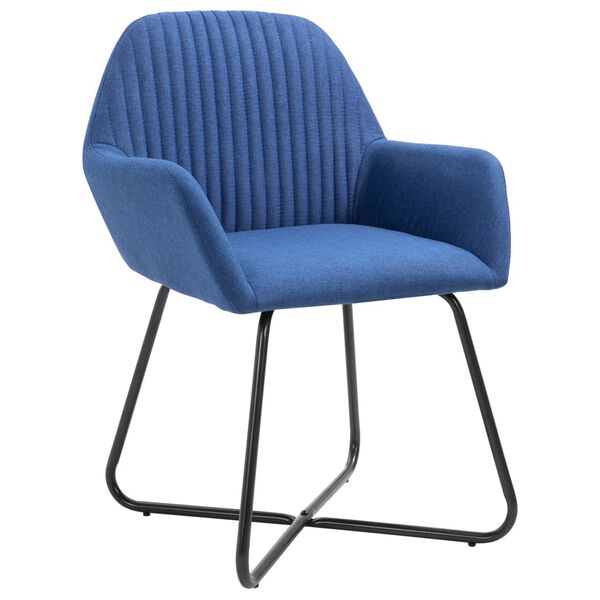 vidaXL Eetkamerstoelen 2 st stof blauw