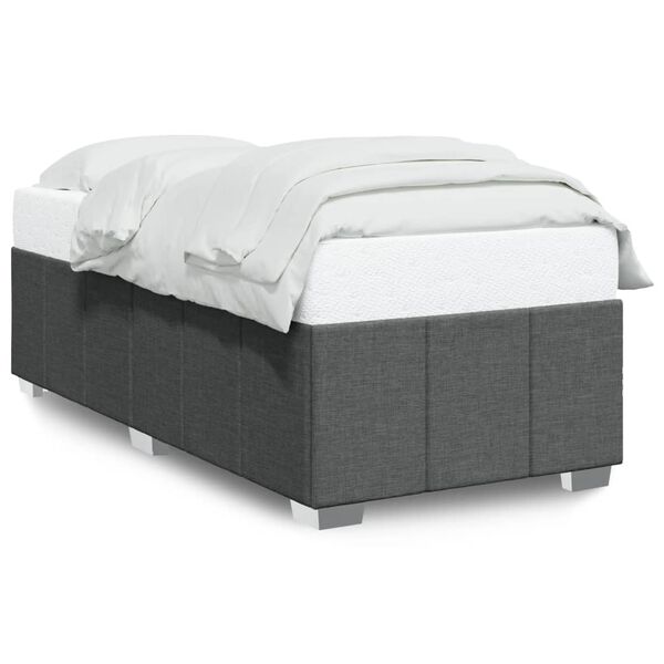 vidaXL Bedframe zonder matras 80x200 cm stof donkergrijs