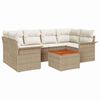 vidaXL Tuinbankenset 7 st 6-Aantal zitplaatsen Beige en Cr&egrave;me