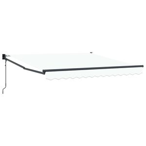 vidaXL Uitschuifbare luifel Wit 350 x 250 cm Polyester en Metaal