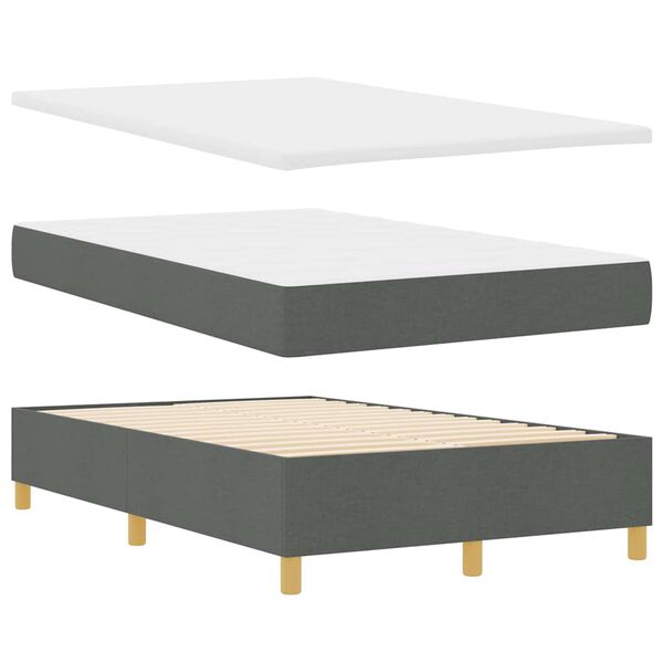vidaXL Boxspring bed met matras Donkergrijs 120 x 200 cm Stof