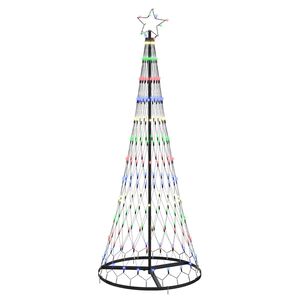 vidaXL LED Kerstboom met 230 LED Multikleur 184.5 cm Metaal