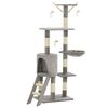 vidaXL Kattenkrabpaal met sisal krabpalen 138 cm grijs