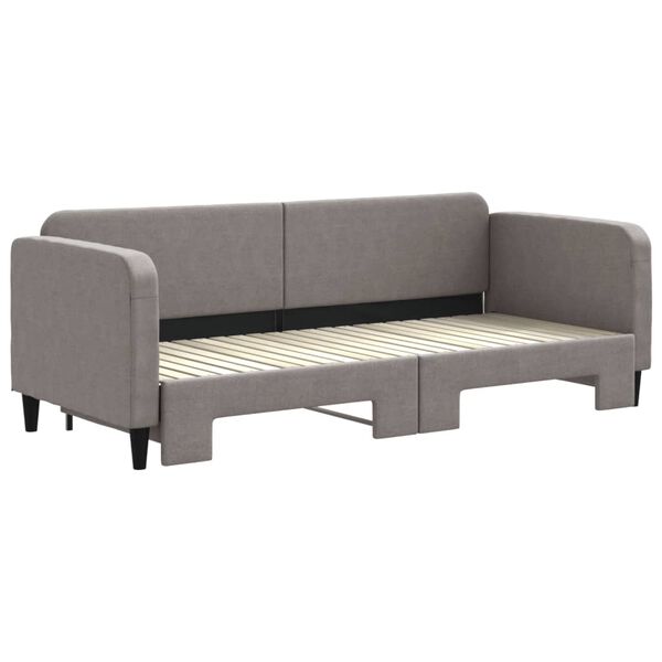 vidaXL Slaapbank met onderschuifbed 80x200 cm stof taupe