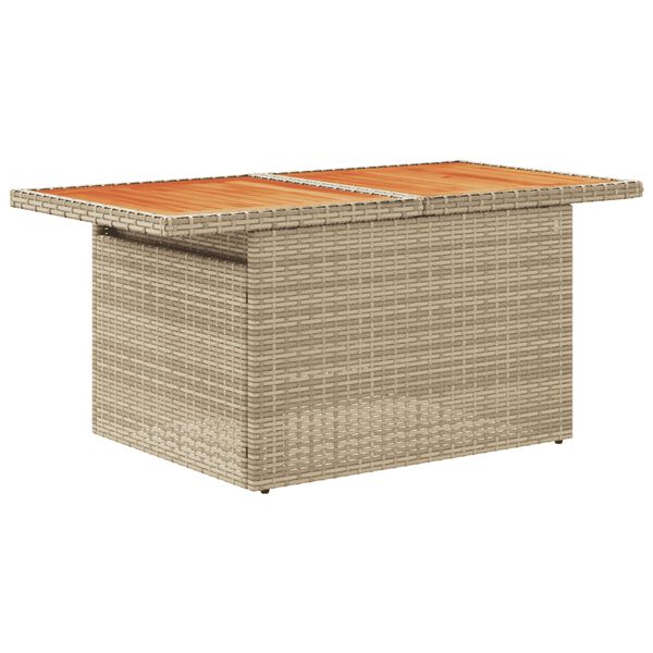 vidaXL 9-delige Loungeset met kussens poly rattan beige