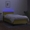 vidaXL Boxspring met matras en LED stof groen 90x200 cm