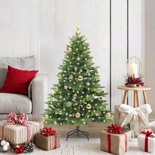 vidaXL Kunstkerstboom met 150 LED met standaard Groen 120 cm PE en PVC
