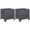 vidaXL Plantenbakken 2 st 30x30x30 cm staal antracietkleurig