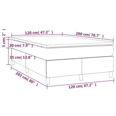 vidaXL Boxspring met matras stof crèmekleurig 120x200 cm