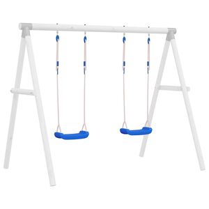 vidaXL Schommelzitjes 2 st met touwen 37x15 cm polyetheen blauw