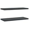 vidaXL Wandschappen 2 st 75x30 cm roestvrijstaal zwart