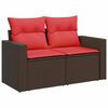 vidaXL 8-delige Loungeset met kussens poly rattan bruin