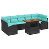 vidaXL Tuin Sofa Set met opslag 8 pcs Zwart Poly riet