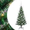 vidaXL Kunstmatig Voorverlicht Kerstboom Groen 120 cm PVC en Metaal