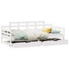 vidaXL Slaapbank met lades 90x200 cm massief grenenhout wit