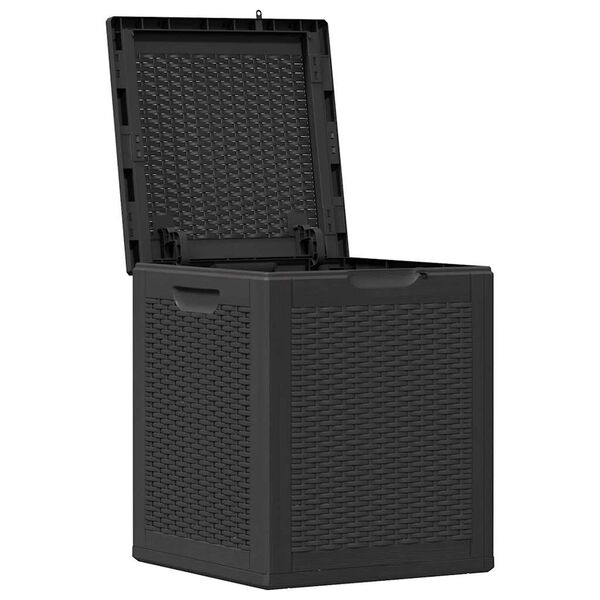 vidaXL Tuinbox 90 L PP rattan zwart