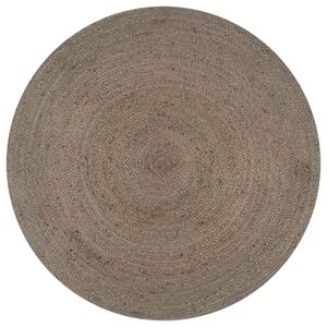 vidaXL Vloerkleed handgemaakt rond 150 cm jute grijs