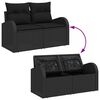 vidaXL Tuin Sofa Set met opslag 5 pcs Zwart Poly riet
