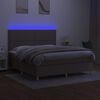 vidaXL Boxspring met matras en LED stof taupe 160x200 cm