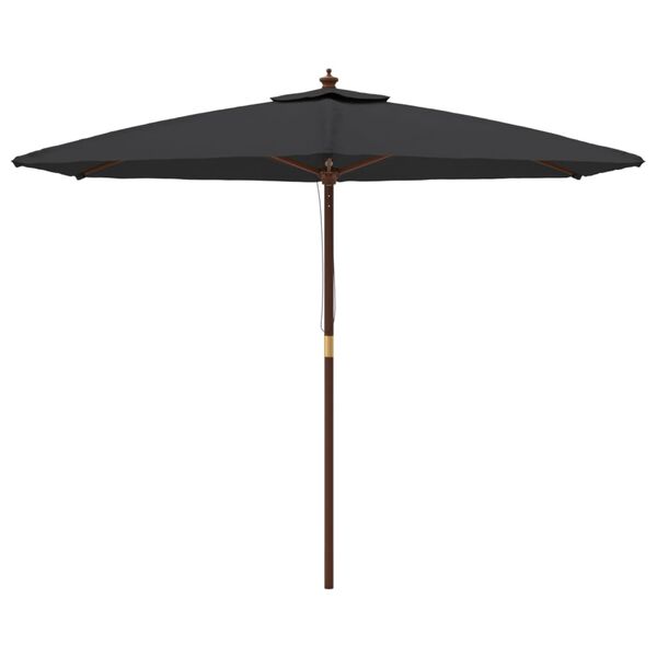vidaXL Parasol met houten paal 299x240 cm zwart