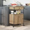 vidaXL Keuken Trolley Artisan Eiken 56 x 43 x 89,5 cm Bewerkt hout