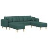 vidaXL Bank met kussen 3 pcs Donkergroen Stof