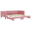 vidaXL Slaapbank met onderschuifbed 100x200 cm fluweel roze