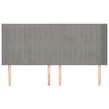 vidaXL Hoofdbord met randen 203x16x118/128 cm fluweel lichtgrijs