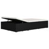 vidaXL Ligbed met kussen converteerbaar poly rattan zwart