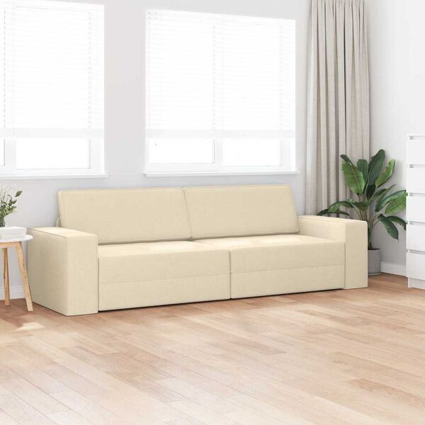 vidaXL Slaapbank Cr&egrave;me 245 x 78 x 77 cm Stof