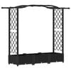 vidaXL Verhoogd Bed met Trellis en Dak Zwart 169 x 40 x 123 cm PP