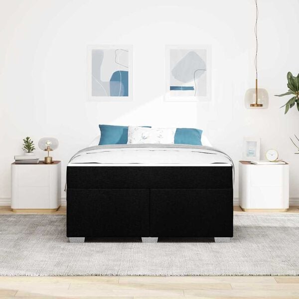 vidaXL Bedframe met matras Zwart 140 x 200 cm Stof
