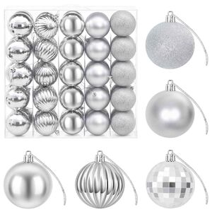 vidaXL Kerstballen set 75 st zilver 6 cm Polystyreen