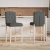 vidaXL Barstoelen 2 st massief rubberhout en stof