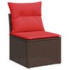vidaXL 9-delige Loungeset met kussens poly rattan bruin