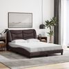 vidaXL Bedframe zonder matras "Hvar" stof donkerbruin 140x190 cm