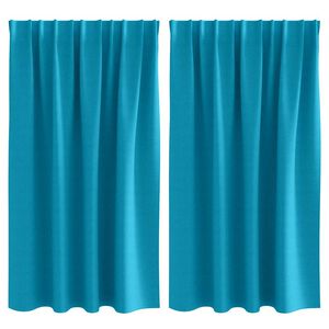 vidaXL Zwart-out Gordijnen met Ringen 2 pcs Turquoise 140 x 140 cm