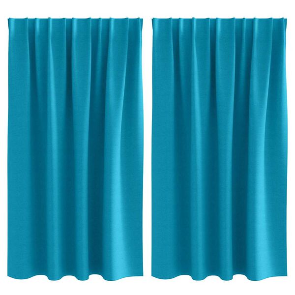 vidaXL Zwart-out Gordijnen met Ringen 2 pcs Turquoise 140 x 140 cm