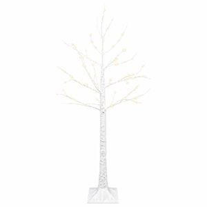 vidaXL Berken kerstboom Wit 22 x 22 x 120 cm Kunststof 174 LED's
