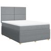 vidaXL Boxspring met matras stof lichtgrijs 160x200 cm
