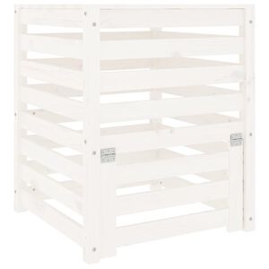 vidaXL Compostbak 63,5x63,5x77,5 cm massief grenenhout wit